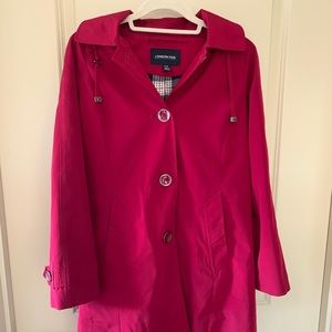 Classic London Fog rain jacket in cranberry